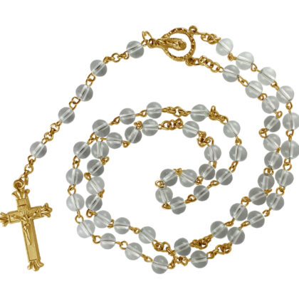 Rosary Transparent 6 MM Golden