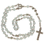 Rosary White + Metal - Silver