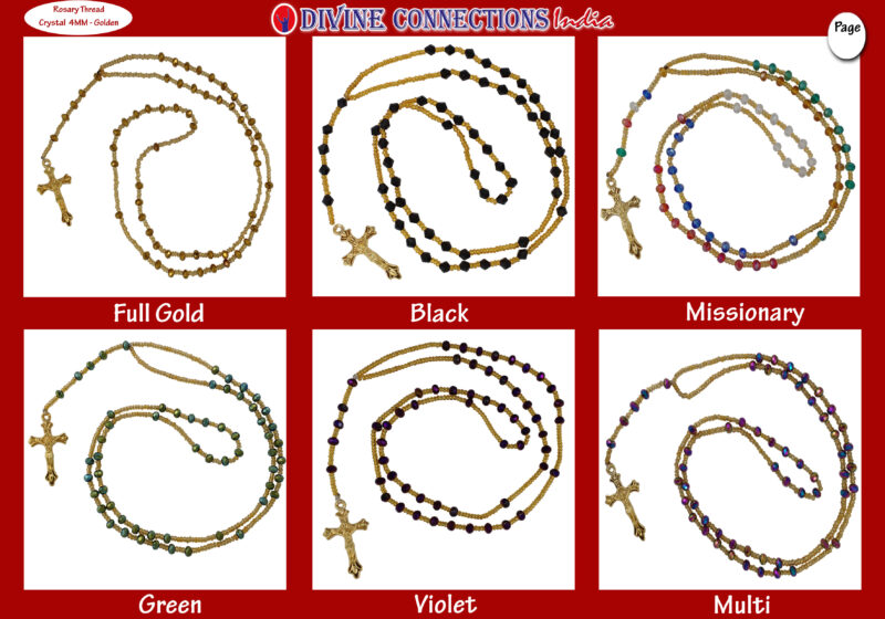 Rosary thread crystal 4 mm G