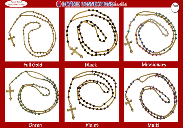 Rosary thread crystal 4 mm G