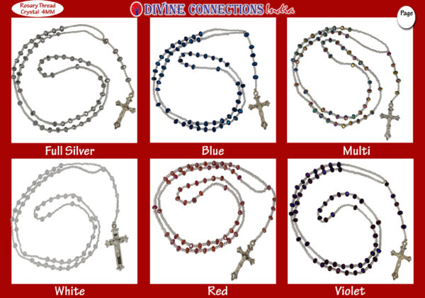 Rosary thread crystal 4 mm s